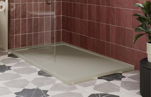 30mm Slate 1400x800mm Rectangular Tray & Waste - Latte